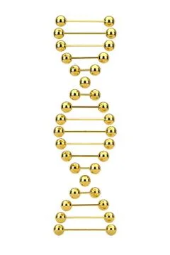 Science Concept. Metal DNA Molecule Spiral. 3d Rendering Illustrazione stock