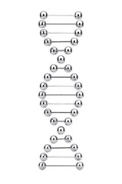 Science Concept. Metal DNA Molecule Spiral. 3d Rendering Illustrazione stock