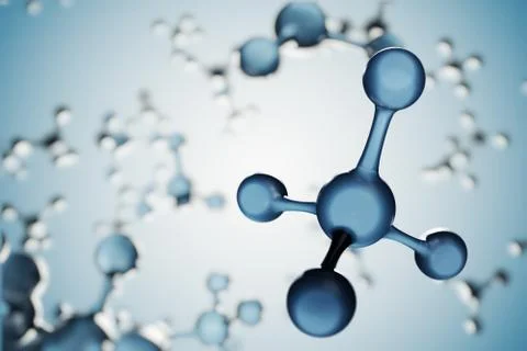 Science concept. Methane or Ammonium molecules. 3D rendered illustration. イラスト素材