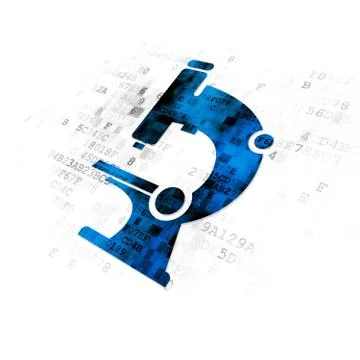 Science concept: Microscope on Digital background Illustrazione stock
