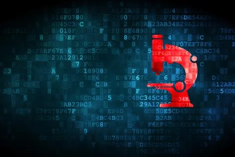 Science concept: Microscope on digital background Stock Illustration