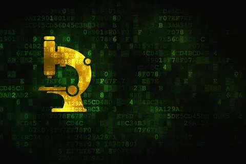 Science concept: Microscope on digital background Illustrazione stock