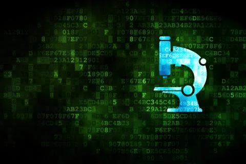 Science concept: Microscope on digital background Stock Illustration
