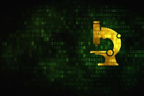 Science concept: Microscope on digital background Stock Illustration