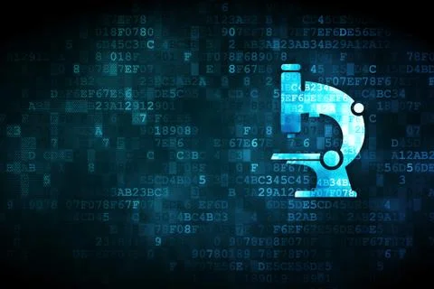 Science concept: Microscope on digital background Illustrazione stock