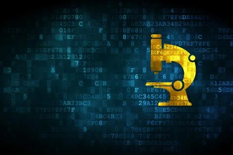 Science concept: Microscope on digital background Illustrazione stock