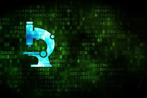 Science concept: Microscope on digital background Stockillustratie