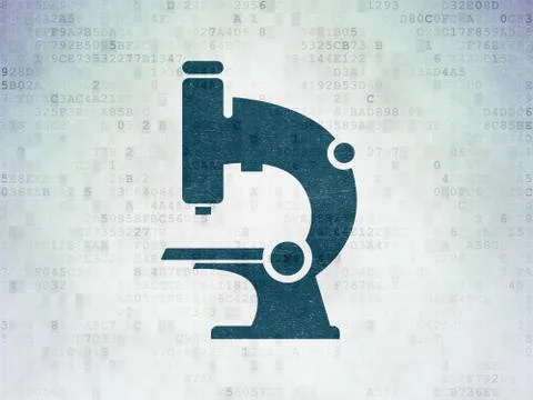 Science concept: Microscope on Digital Paper background イラスト素材