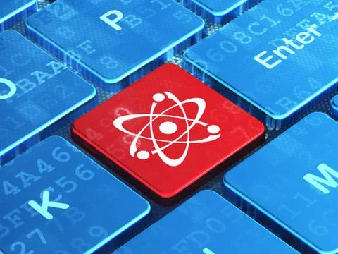 Science concept: Molecule on computer keyboard background 스톡 일러스트