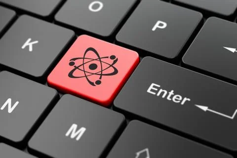 Science concept: Molecule on computer keyboard background Stock Illustration