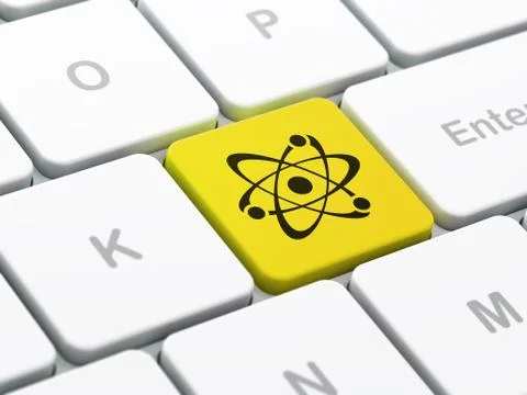 Science concept: Molecule on computer keyboard background 库存插图