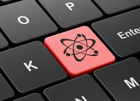 Science concept: Molecule on computer keyboard background Stock Illustration