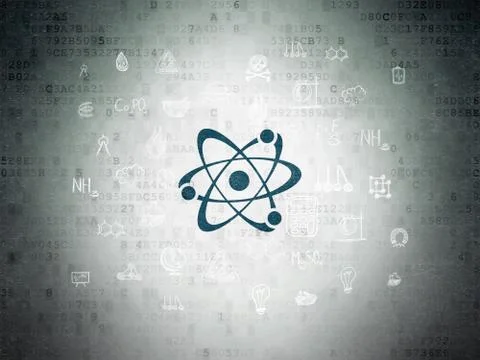 Science concept: Molecule on Digital Data Paper background Illustrazione stock