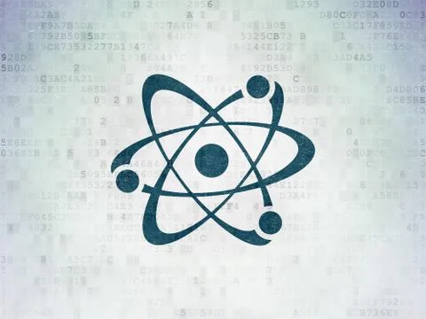 Science concept: Molecule on Digital Data Paper background Illustrazione stock