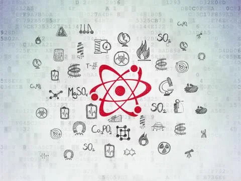 Science concept: Molecule on Digital Data Paper background イラスト素材