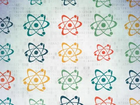 Science concept: Molecule icons on Digital Paper background Stock-Illustration