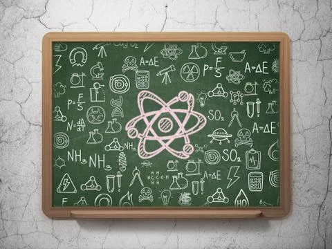 Science concept: Molecule on School Board background Illustrazione stock