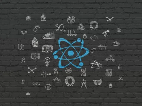 Science concept: Molecule on wall background Ilustración de archivo