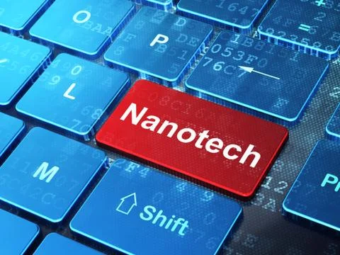 Science concept: Nanotech on computer keyboard background 스톡 일러스트