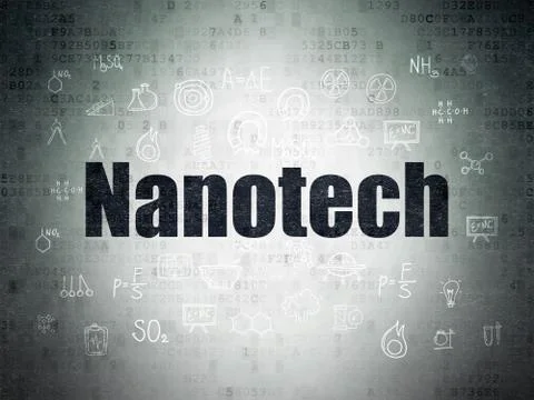 Science concept: Nanotech on Digital Data Paper background 스톡 일러스트