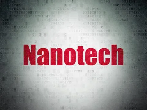 Science concept: Nanotech on Digital Data Paper background Illustrazione stock