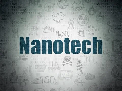 Science concept: Nanotech on Digital Data Paper background 스톡 일러스트