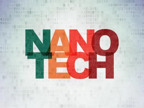 Science concept: Nanotech on Digital Data Paper background イラスト素材