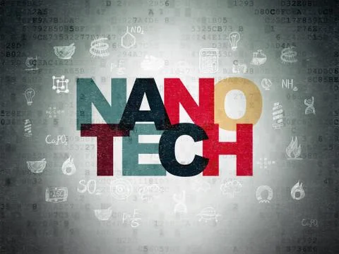 Science concept: Nanotech on Digital Data Paper background 스톡 일러스트
