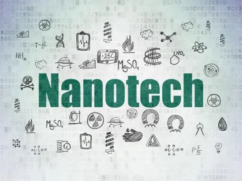 Science concept: Nanotech on Digital Data Paper background 스톡 일러스트