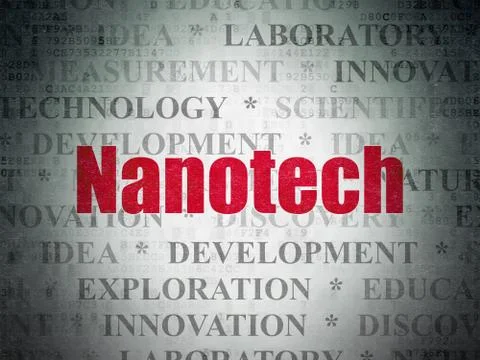 Science concept: Nanotech on Digital Data Paper background Ilustração Stock