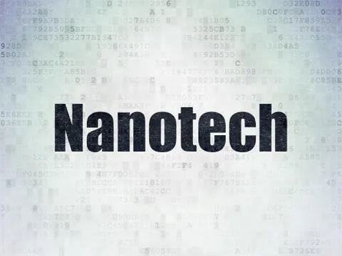 Science concept: Nanotech on Digital Data Paper background Illustrazione stock