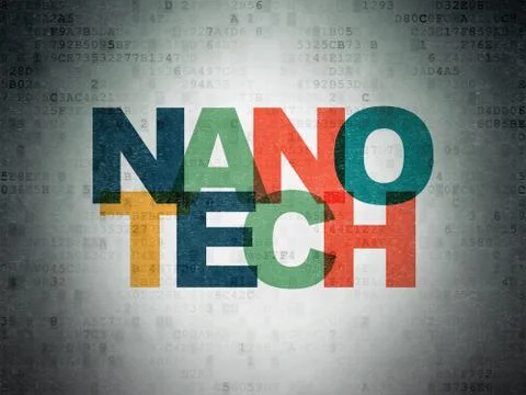 Science concept: Nanotech on Digital Data Paper background イラスト素材