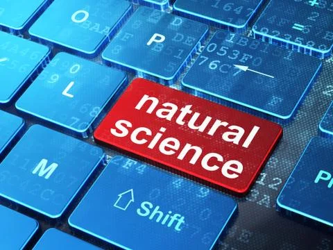 Science concept: Natural Science on computer keyboard background 스톡 일러스트