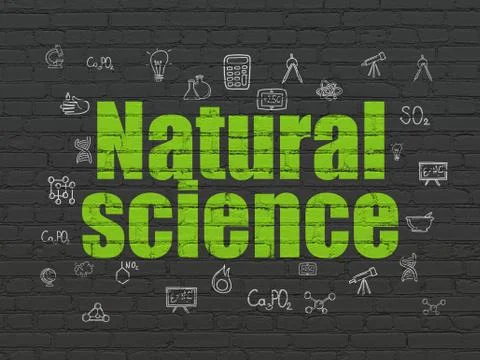 Science concept: Natural Science on wall background Ilustración de archivo