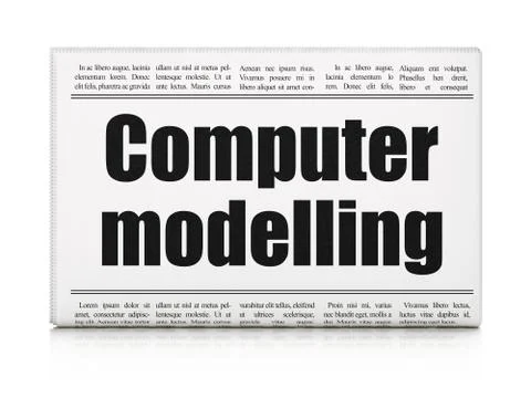 Science concept: newspaper headline Computer Modelling 库存插图