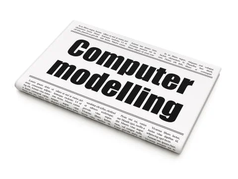 Science concept: newspaper headline Computer Modelling Stock Illustration