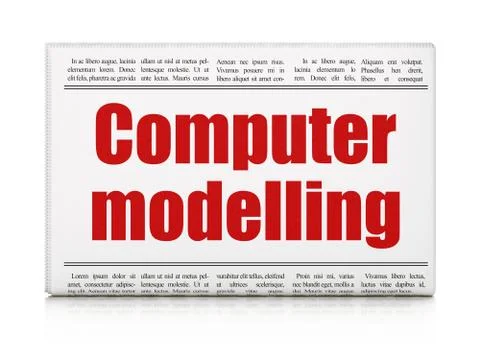 Science concept: newspaper headline Computer Modelling イラスト素材