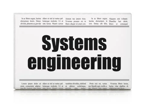 Science concept: newspaper headline Systems Engineering Stock Illustration