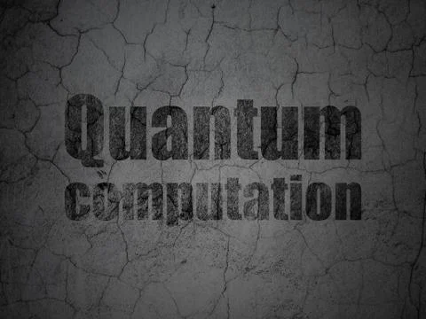 Science concept: Quantum Computation on grunge wall background Stock Illustration