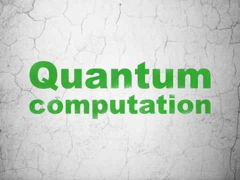 Science concept: Quantum Computation on wall background Ilustração Stock