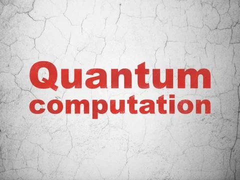 Science concept: Quantum Computation on wall background Stock Illustration