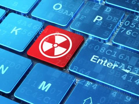 Science concept: Radiation on computer keyboard background 스톡 일러스트