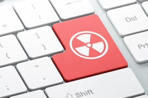 Science concept: Radiation on computer keyboard background イラスト素材