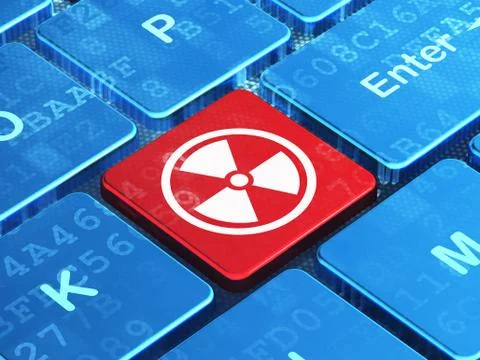 Science concept: Radiation on computer keyboard background 스톡 일러스트