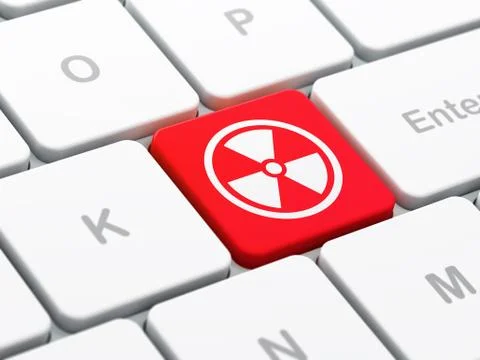 Science concept: Radiation on computer keyboard background 스톡 일러스트