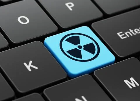 Science concept: Radiation on computer keyboard background Stock Illustration
