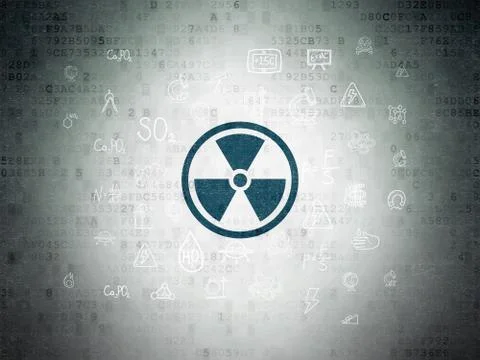 Science concept: Radiation on Digital Data Paper background Illustrazione stock