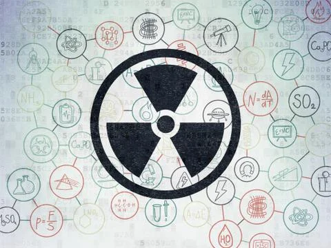 Science concept: Radiation on Digital Data Paper background 스톡 일러스트