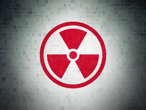 Science concept: Radiation on Digital Data Paper background Illustrazione stock