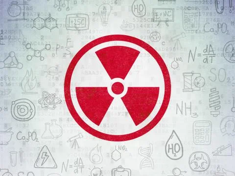 Science concept: Radiation on Digital Data Paper background Illustrazione stock